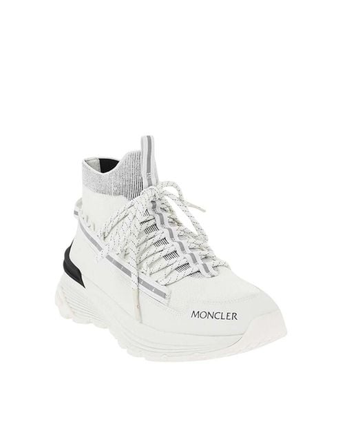 Moncler White Logo Runner Sneakers for men