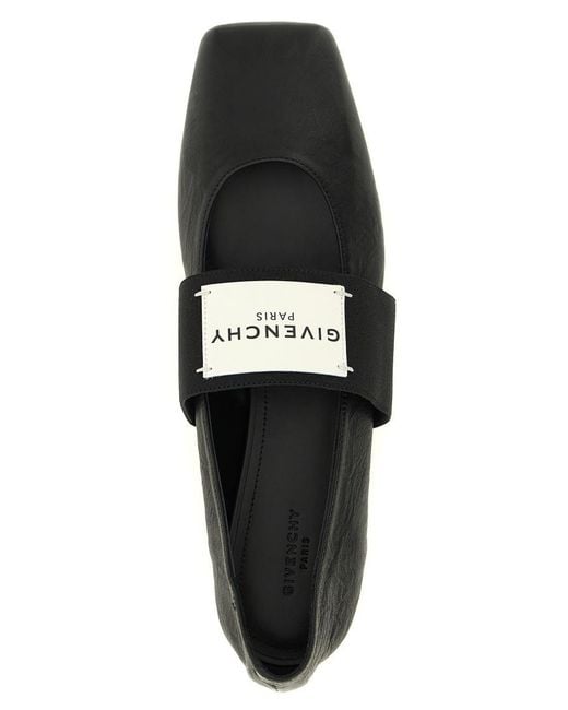 Givenchy Black Solid Square Ballet Flats