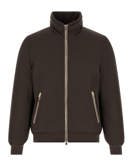 Brunello Cucinelli Black Solid Hood Jacket for men