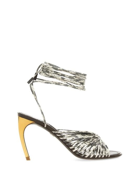 Ferragamo Metallic Printed Heels
