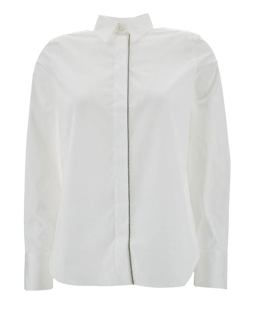 Brunello Cucinelli White Regular Solid Shirt