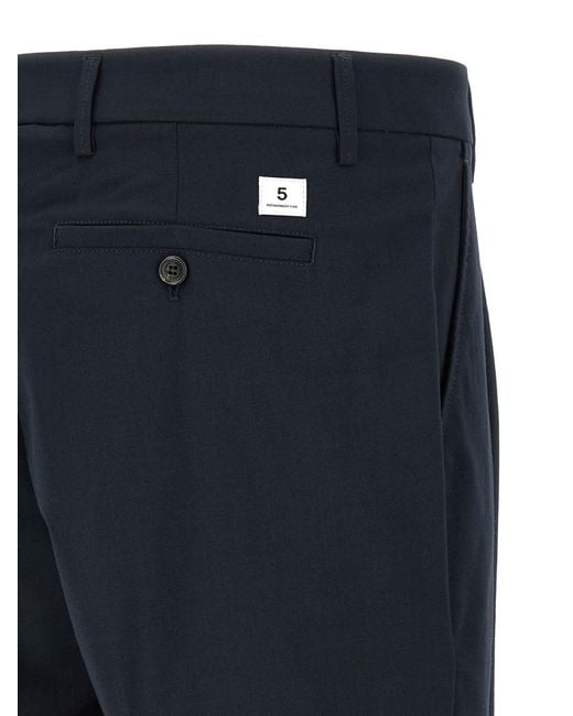Department 5 Blue Regular Flat Front Pants for men