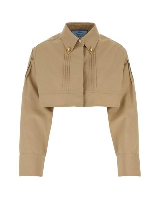 Prada Natural Cropped Cotton Jacket