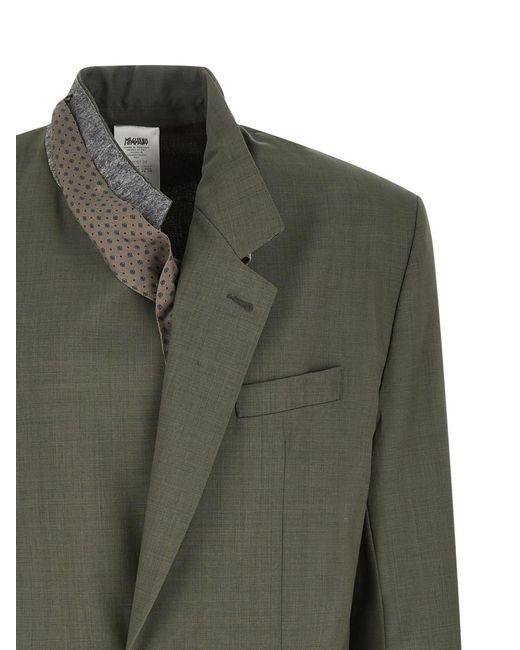 Magliano Green Solid Wool Blazer for men