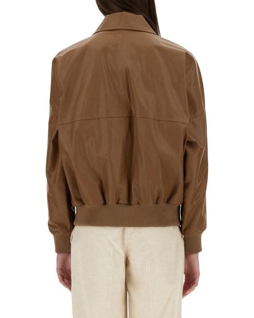 Brunello Cucinelli Brown Leather Jacket It