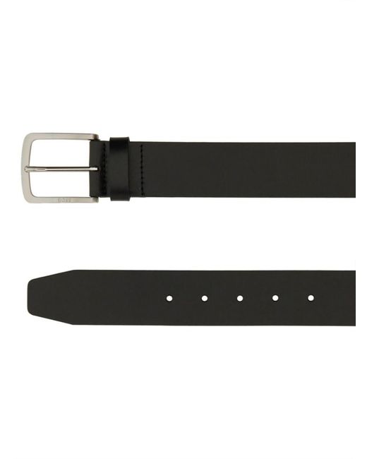 Boss Black Solid Buckle Belt for men