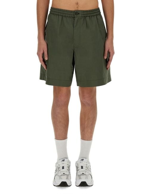 Aspesi Green Solid Shorts for men