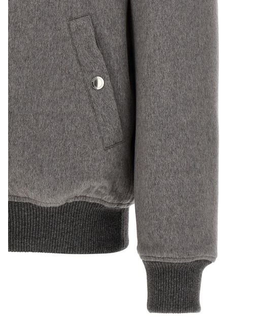 Brunello Cucinelli Gray Solid Wool Jacket for men