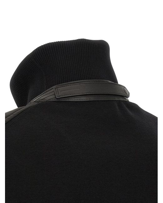 Tom Ford Black Solid Mock Collar Jacket for men