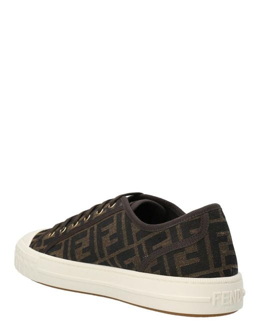 Fendi Brown Logo Sneakers for men