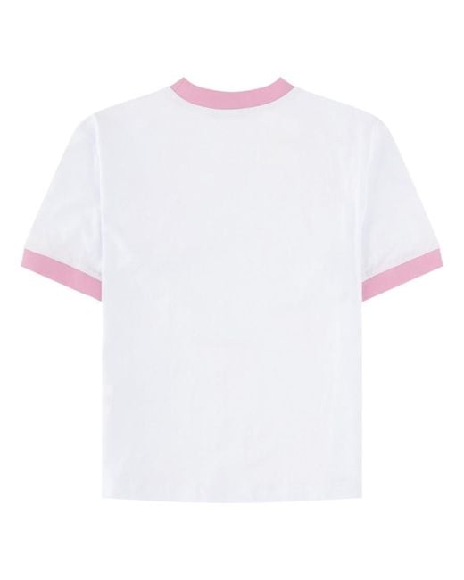 MSGM White Logo Crew Neck T-Shirt