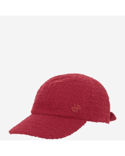 Patou Red Baseball Cap Tweed Wool