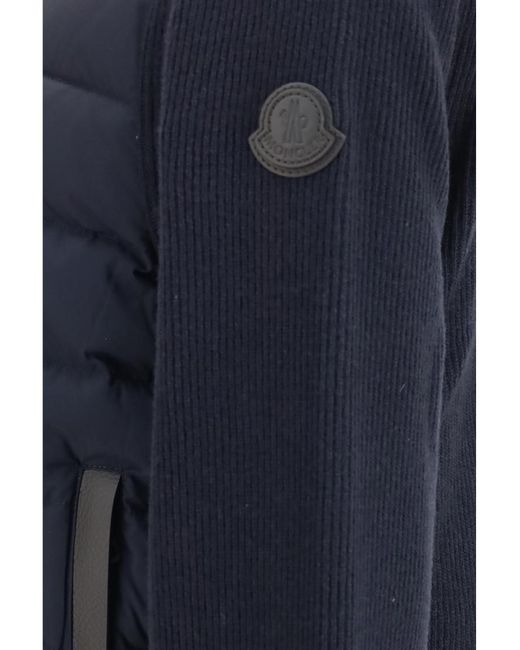 Moncler Blue Mock Collar Jacket for men