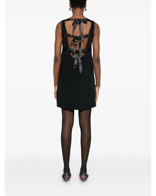 Prada Black Triangle-Logo Mini Dress