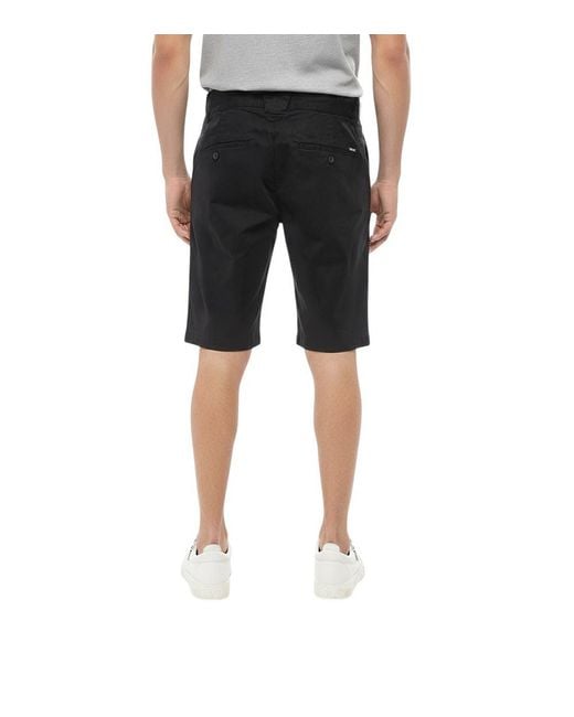 DIESEL Black Solid Cotton Shorts for men