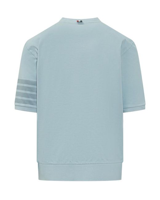 Thom Browne Blue Solid T-Shirt for men