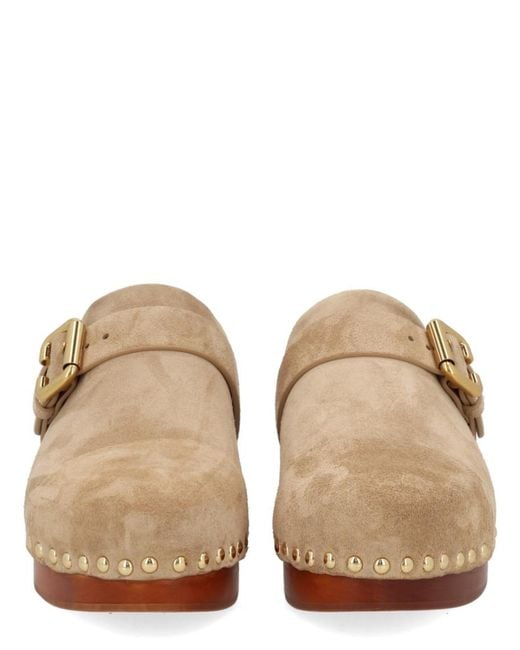 Chloé Brown Studded Mules