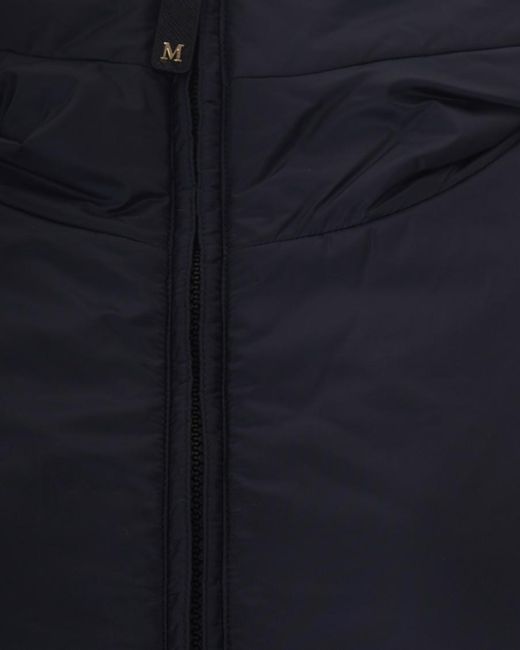 Max Mara Blue Solid Hood Jacket