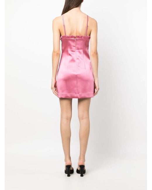 P.A.R.O.S.H. Pink P.A.R.O..H. Ruffled Satin-Finish Minidress