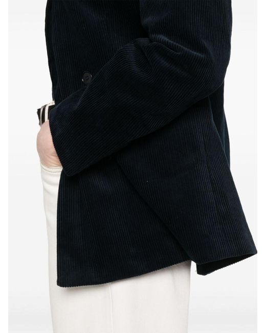 A.P.C. Black Midnight Cotton Blazer With Double-Breasted Design