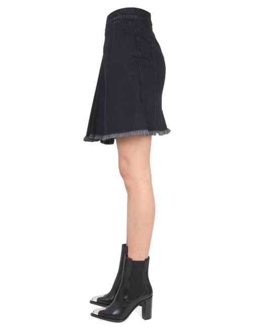 McQueen Black Solid Mini Skirt