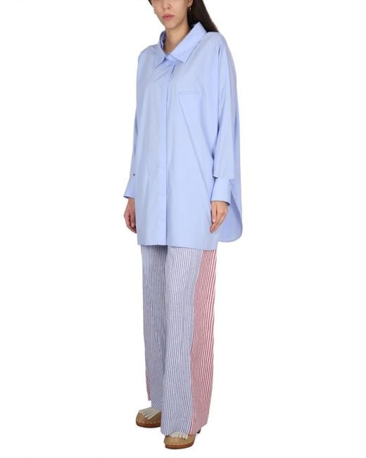 Jejia Blue Loose Solid Shirt