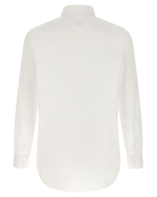 Brioni White Regular Solid Shirt for men