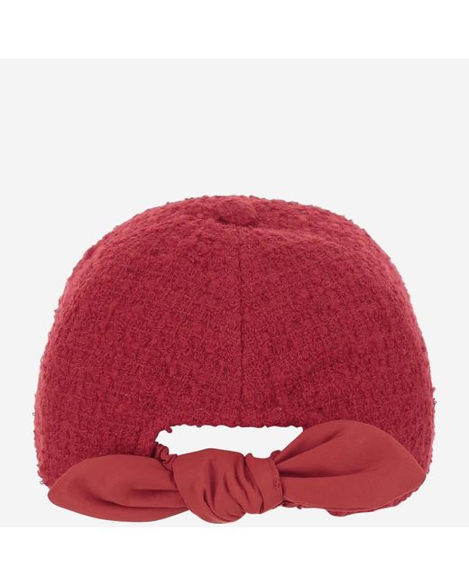 Patou Red Baseball Cap Tweed Wool