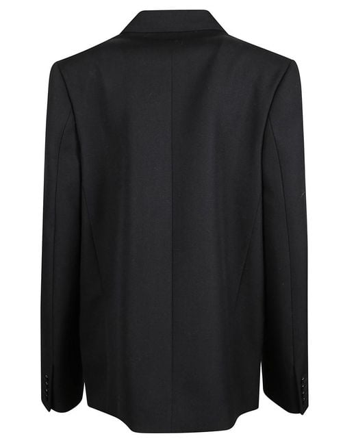 Acne Black Solid Peaked Lapel Blazer