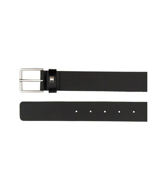 Boss Black Solid Buckle Belt for men
