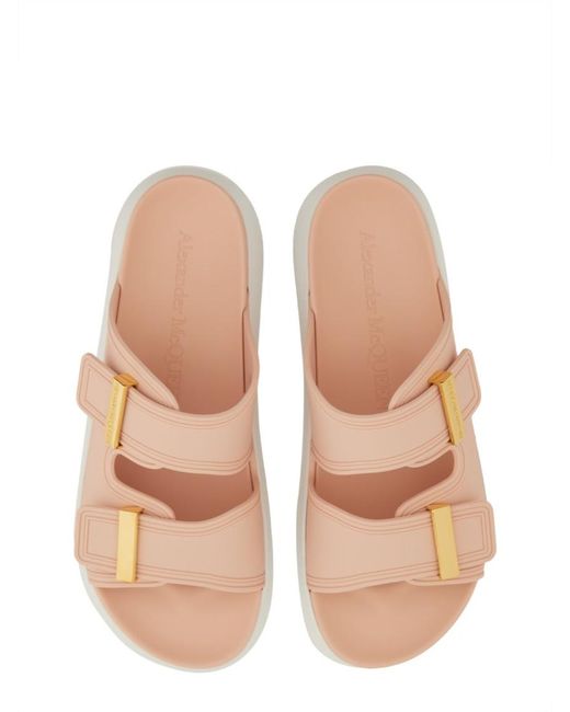 McQueen Pink Solid Hybrid Slides