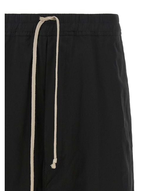 Rick Owens Black Solid Shorts for men