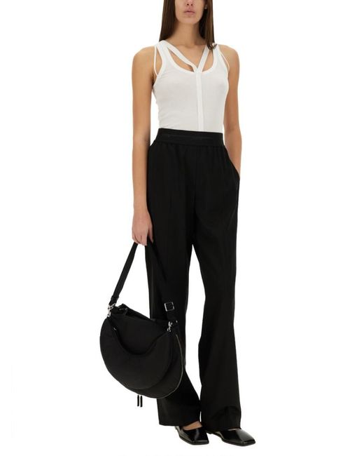 Helmut Lang White Solid Scoop Neck Top