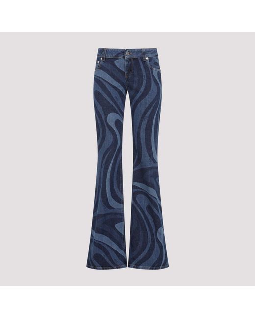 Emilio Pucci Blue Stretch Laser Jeans