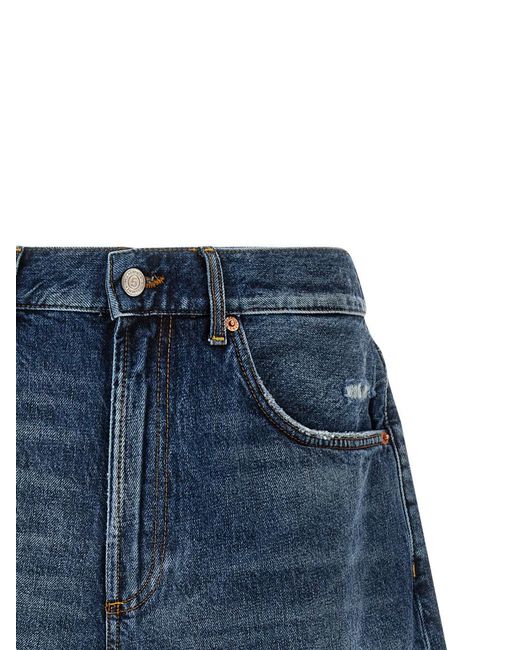 Department 5 Blue Solid Denim Shorts for men