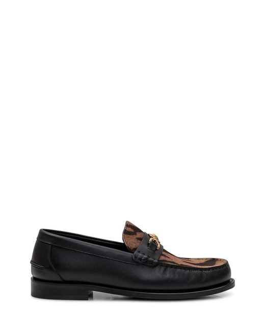 Versace Black Printed Loafers for men