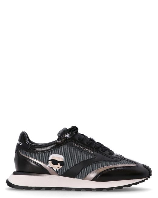 Karl Lagerfeld Black Lace Up Sneakers