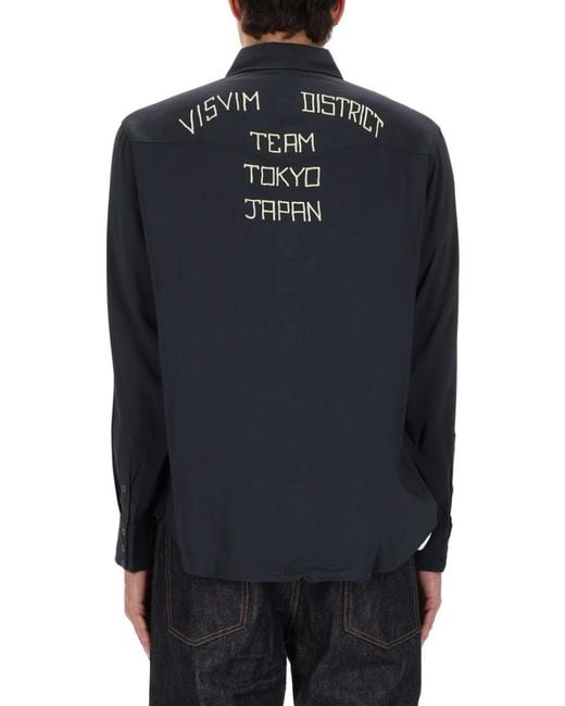Visvim Blue Regular Logo Shirt for men