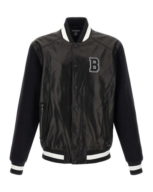 Balmain Black Logo Bomber Jackets for men