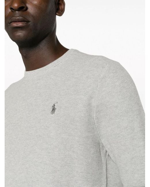 Polo Ralph Lauren Gray Crewneck Logo Sweater for men