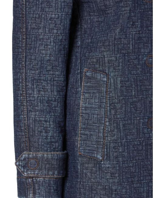 Fendi Blue Elegant Mini Dress With Unique Patterns