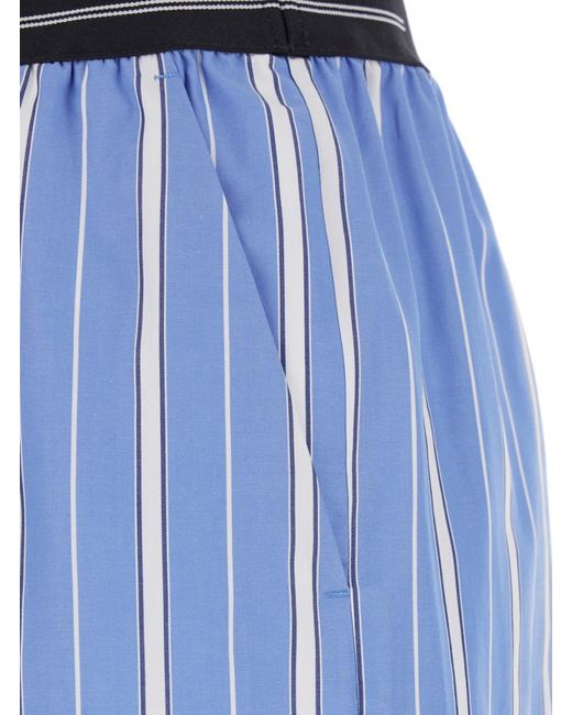 MSGM Blue Stripes Shorts