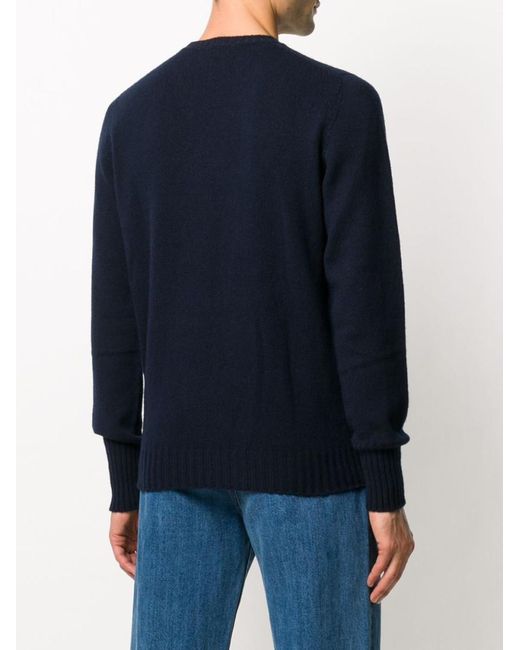 Drumohr Blue Round Neck Long Sleeves Sweather for men