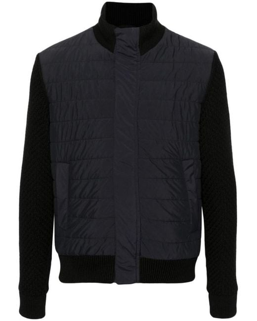 Herno Black Nylon And Wool Bomber Jacket for men