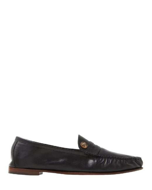 Versace Black Leather Loafer for men
