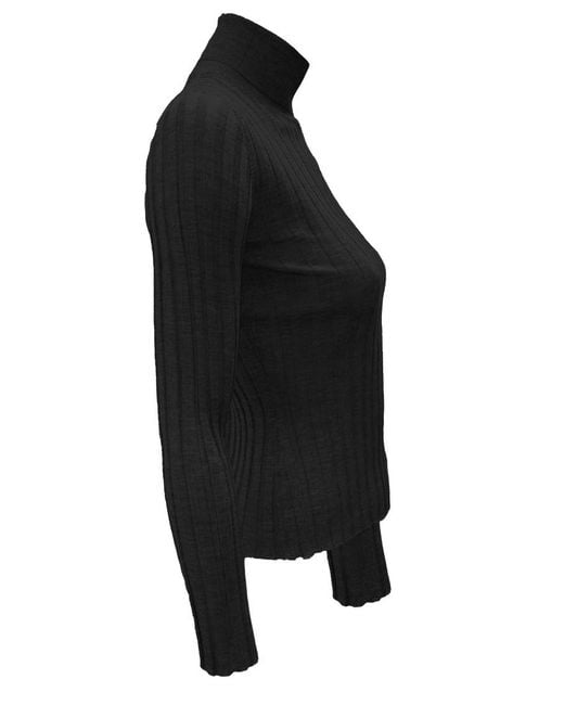 LA ROSE Black Turtleneck Pullover