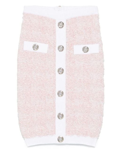 Balmain Pink Tweed Skirt