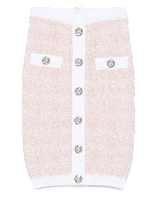 Balmain Pink Tweed Skirt