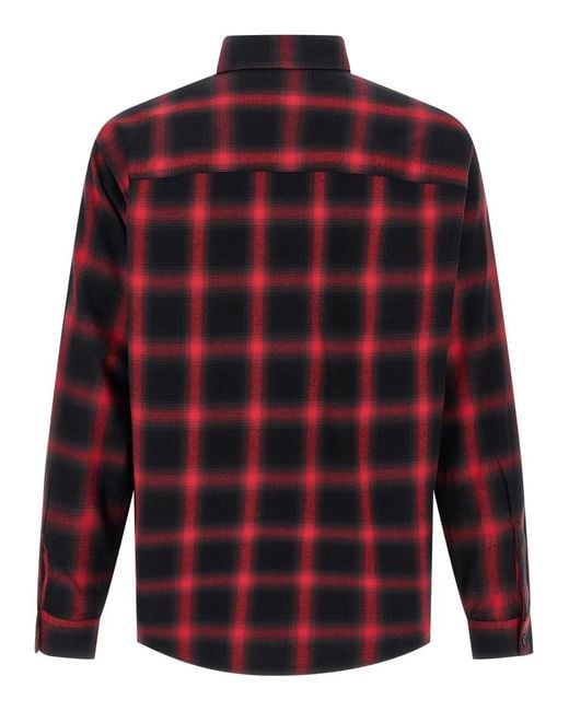 DIESEL Red Logo Checked Shirt for men