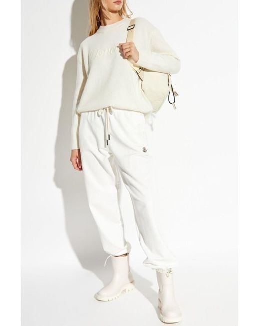 Moncler White Embroidered Sweater